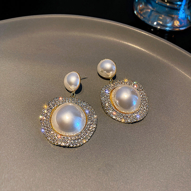 Pendientes de plata S925 con perlas y diamantes 