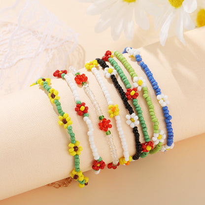 Handmade woven colorful rice beads jewelry