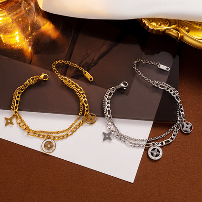 Pulseira de aço titânio com estampa de leopardo - joias modernas 