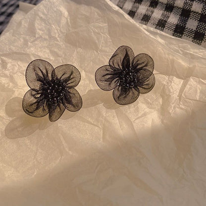 Black Petal Earrings for Women
