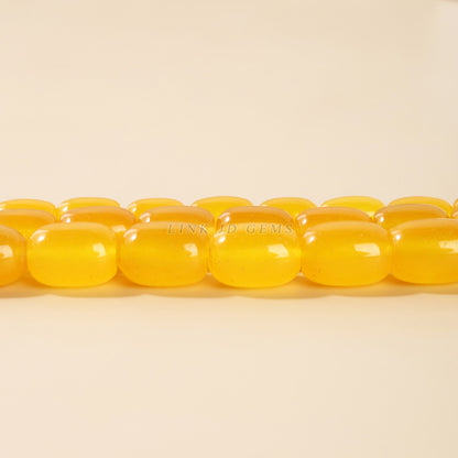 Optimized yellow chalcedony bucket beads loose beads