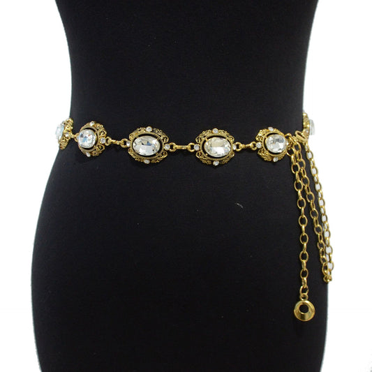Rhinestone Metal Chain Waist Chain