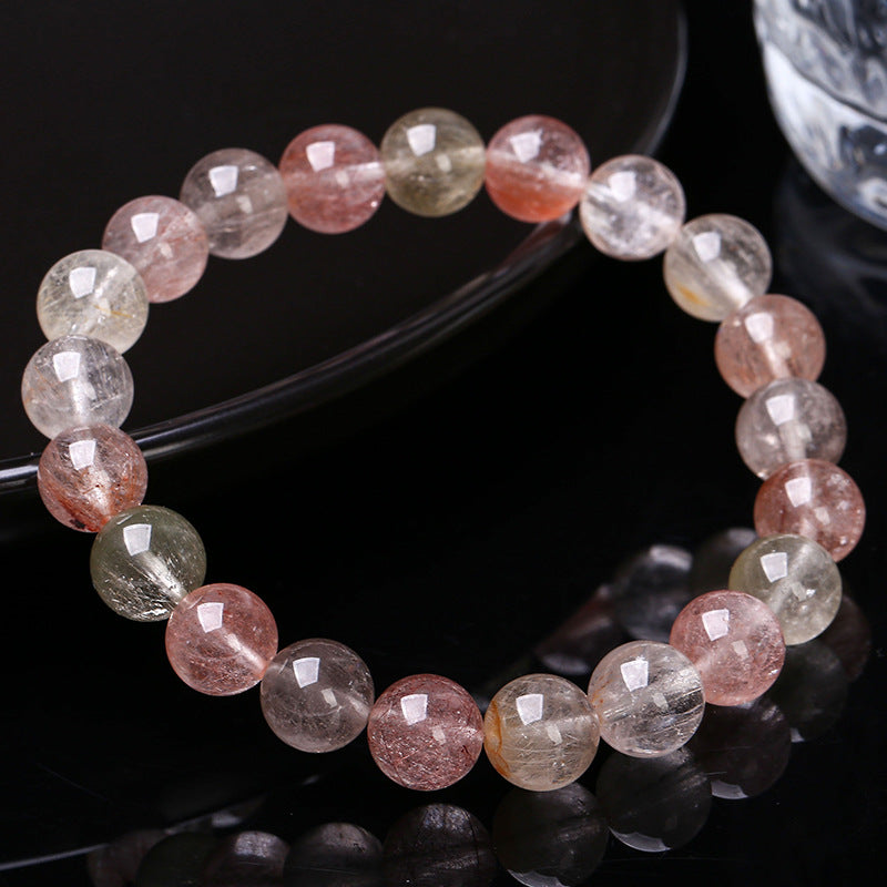 8A Natural Color Rabbit Hair Crystal Bracelet