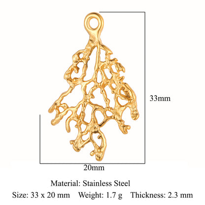 Branches Leaves Tree of Life Flowers Stainless Steel Pendant