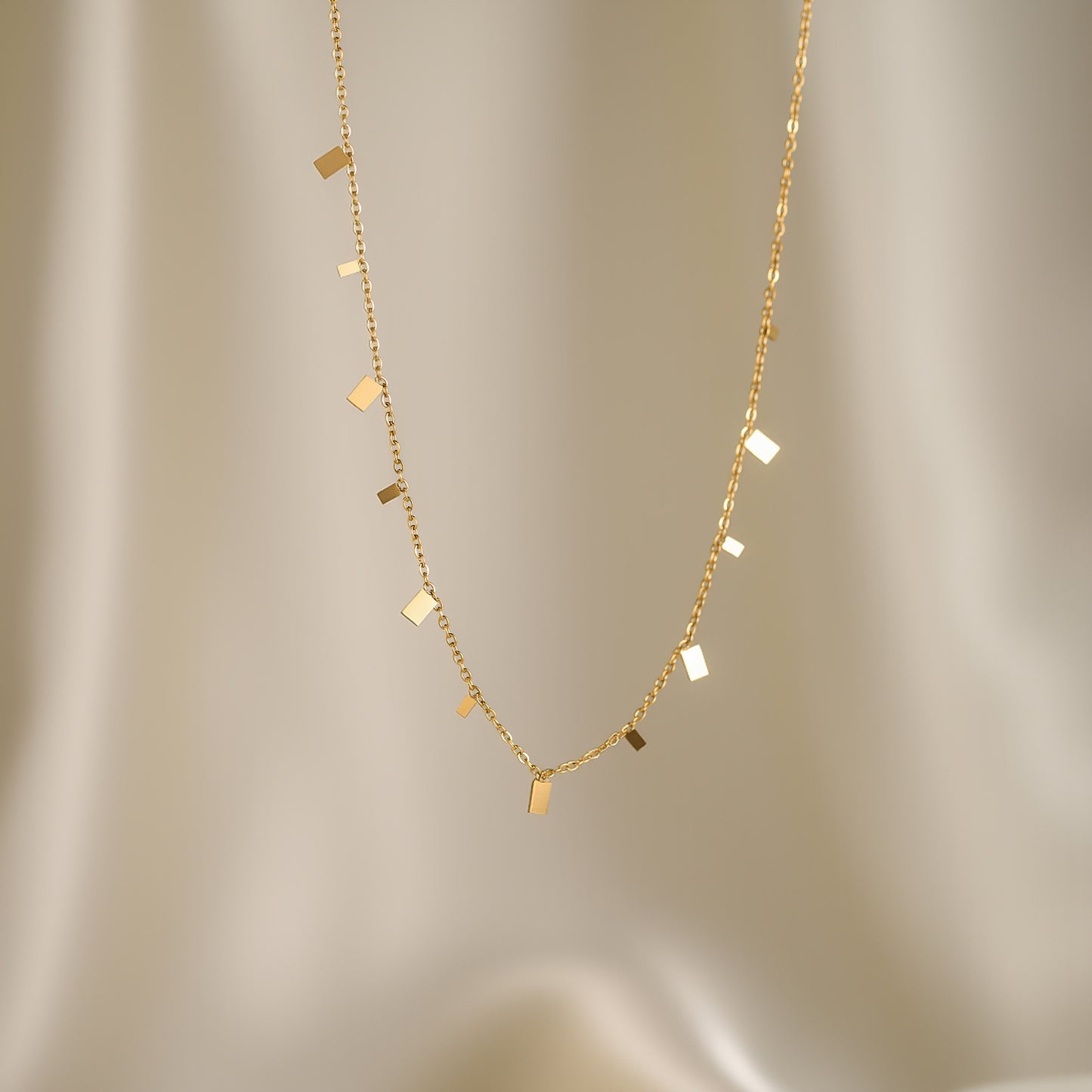 Titanium Steel Square Disc Necklace