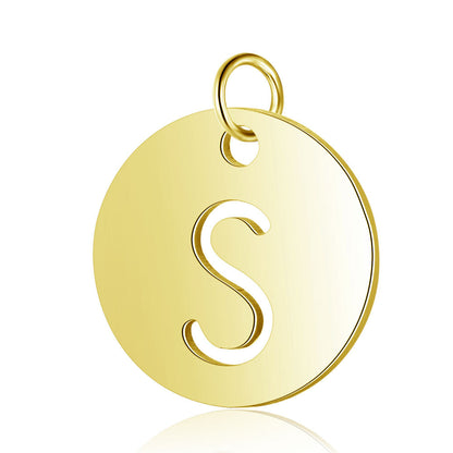 5 pcs/titanium-covered steel 26 English letter tags