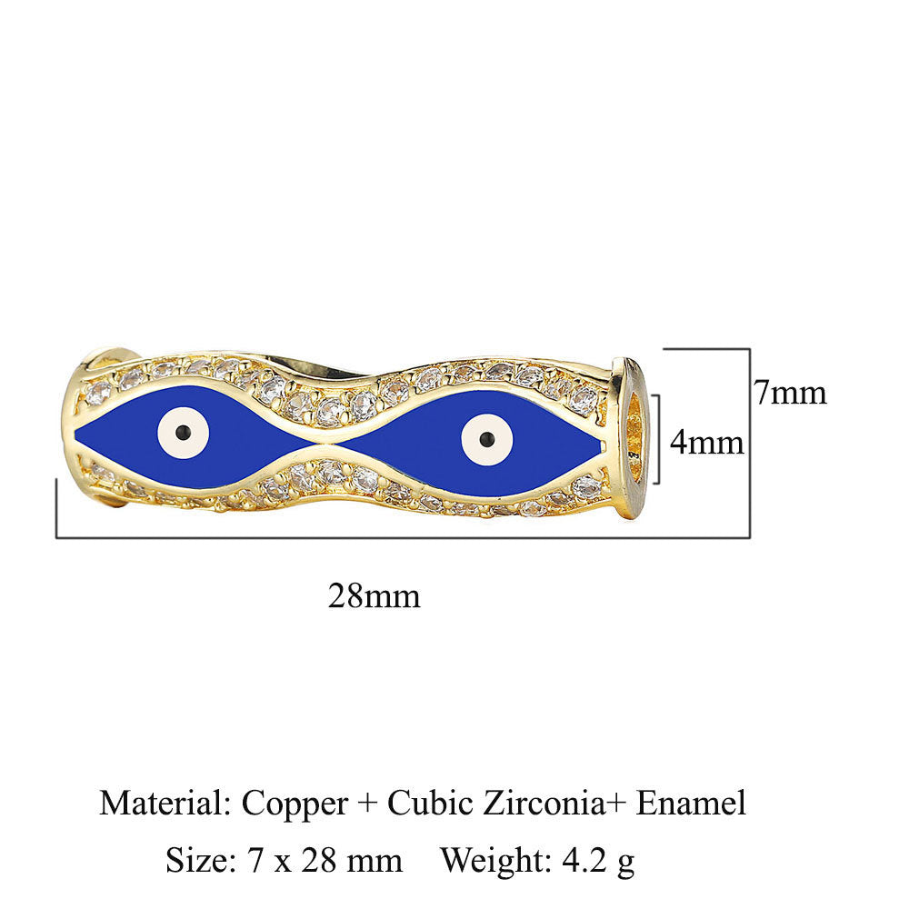 Devil's Eye Copper Zircon Jewelry Beads