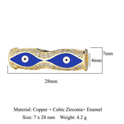 Devil's Eye Copper Zircon Jewelry Beads