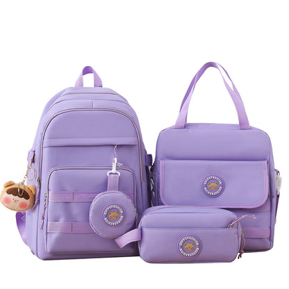 Casual campus style solid color backpack wholesale