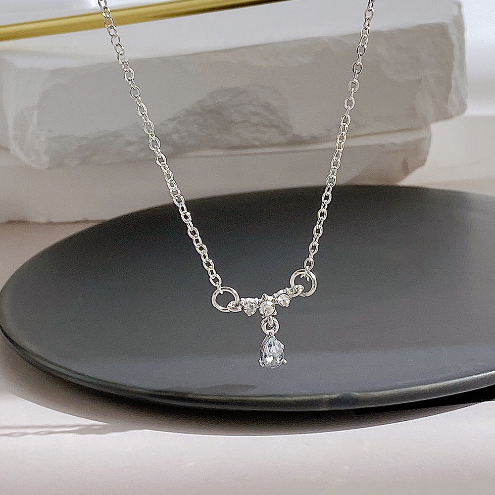 Zircon Water Drop Pendant Necklace
