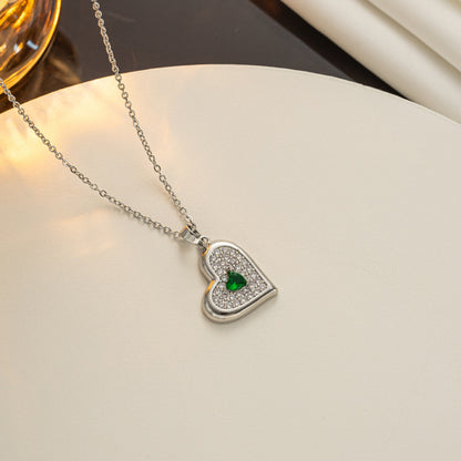 Trendy Heart Necklace, Niche Design Collarbone Chain!