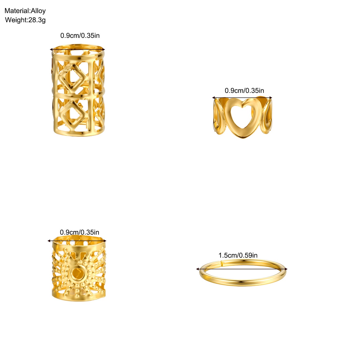 80Pcs DIY Dreadlock Rings