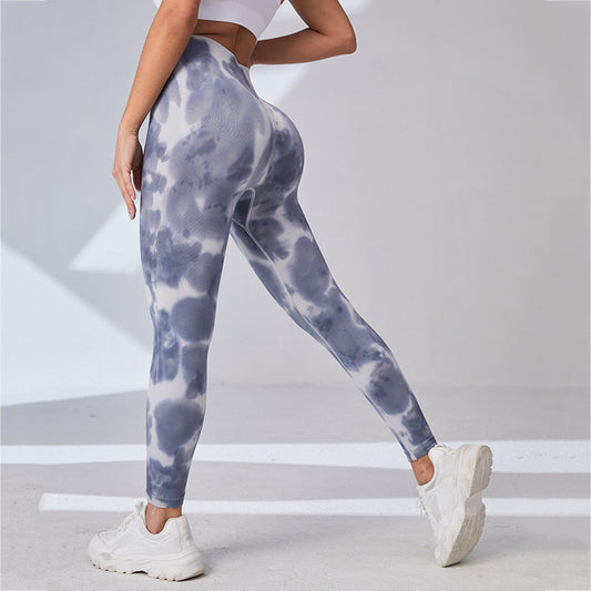 Euro Seamless High-Waist Tie-Dye Butt-Lifting Yoga Pants
