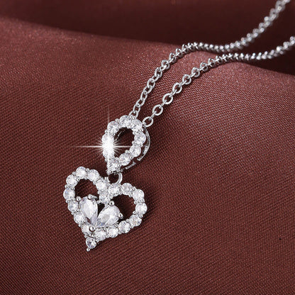 Collar de acero titanio en forma de corazón, elegante y versátil 