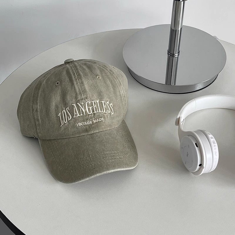 Gorra de béisbol gris retro 