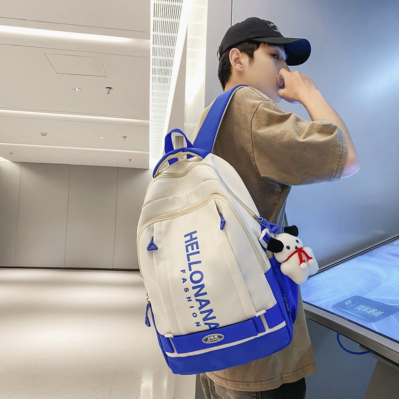 Couple leisure travel backpack