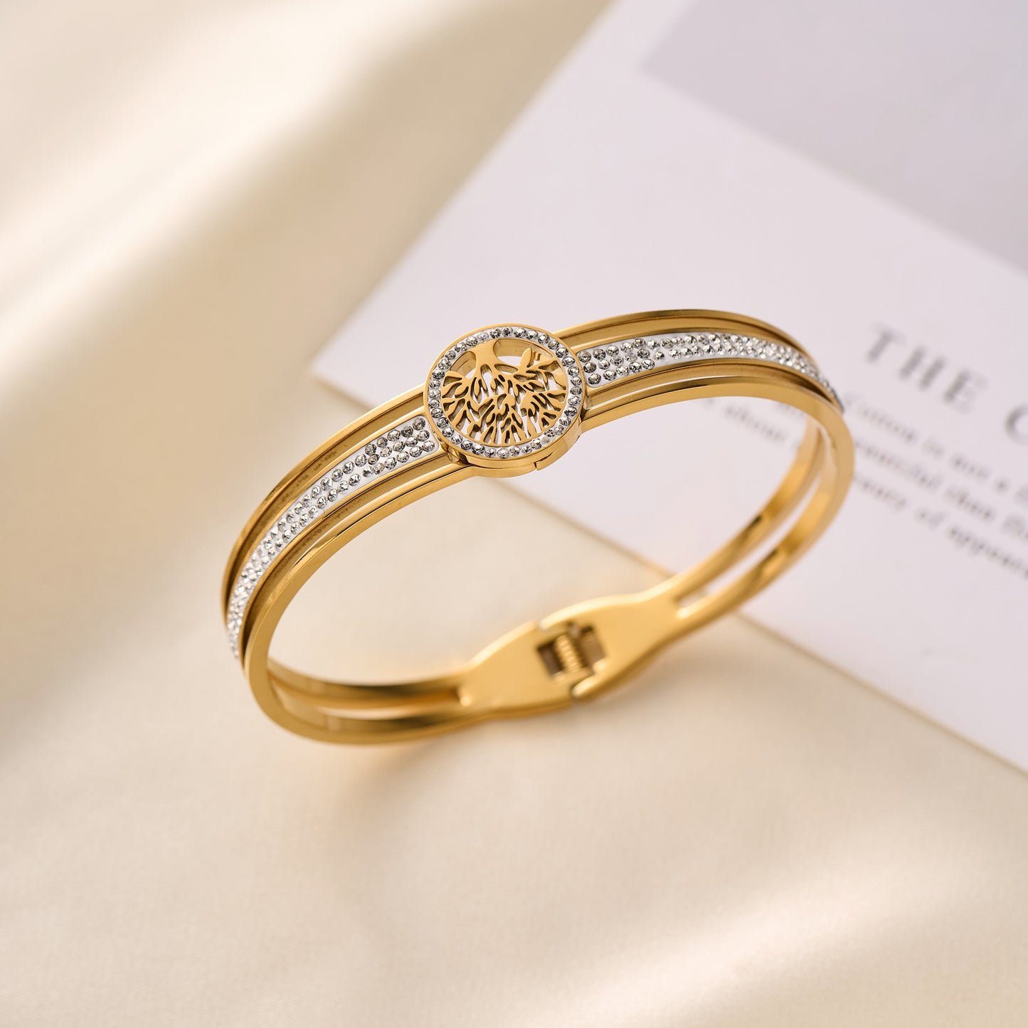 Stainless steel Tree of Life bracelet for women