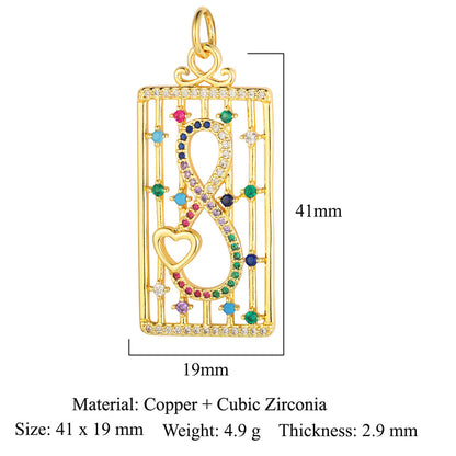 Oil drop copper zircon pendant palm eye face crown