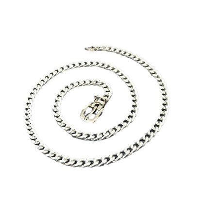 Punk silver chain with jeans