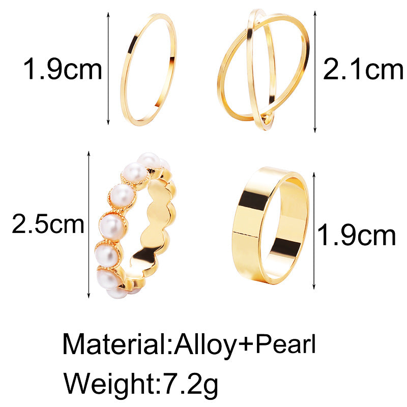 Imitation Pearl Ring Set