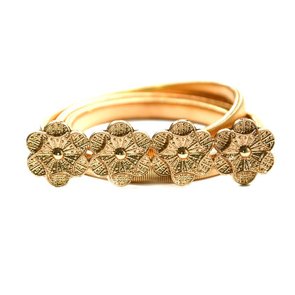 Bow Metal Button Elastic Waist Chain