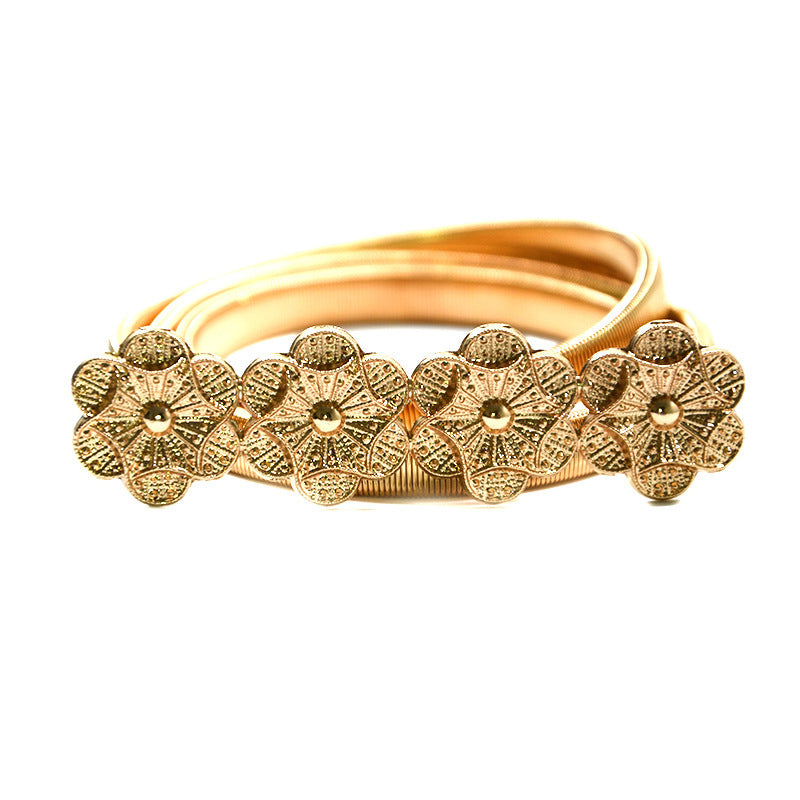 Double ring buckle elastic waist chain