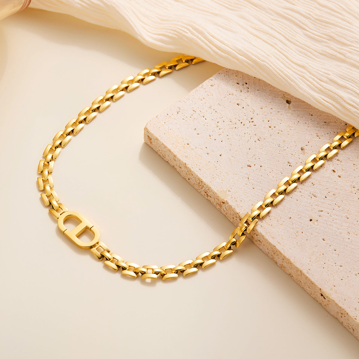 Retro Letter Stainless Steel Pendant Necklace