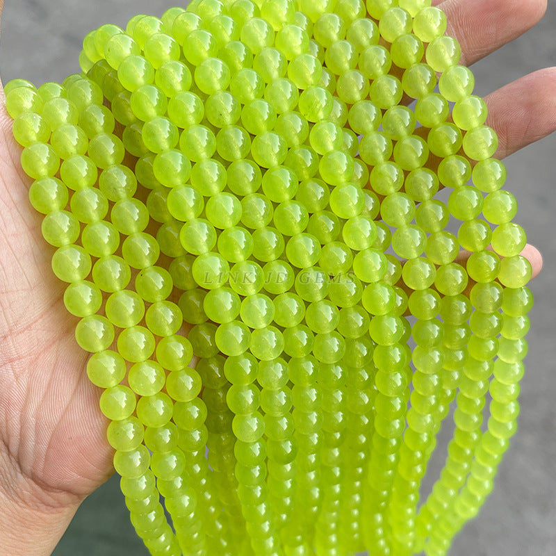 Apple green chalcedony loose beads