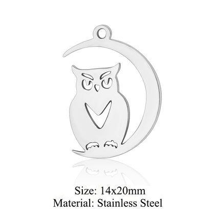 5 pcs/titanium steel pendant pigeon owl dolphin