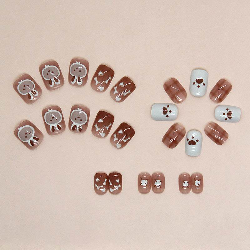 Cute Bunny Sweetheart Fake Nails