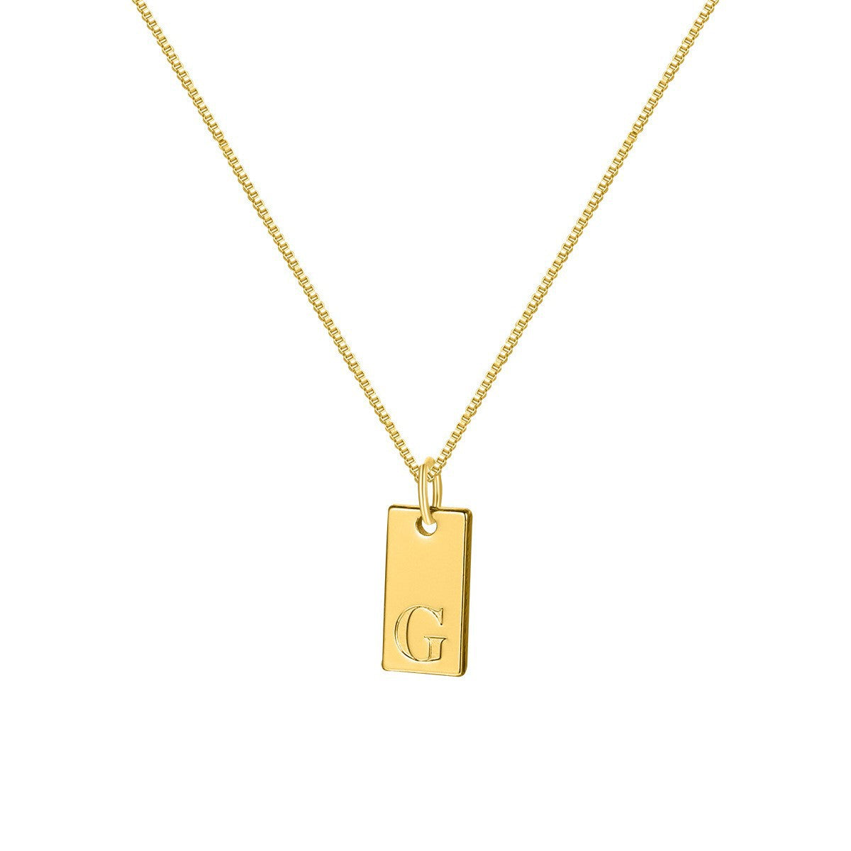 Box Chain Initial Necklace