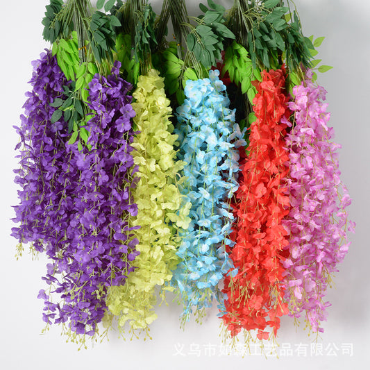 Simulación de flor de glicina cifrada de 6 hojas flor de cuajada de frijol 