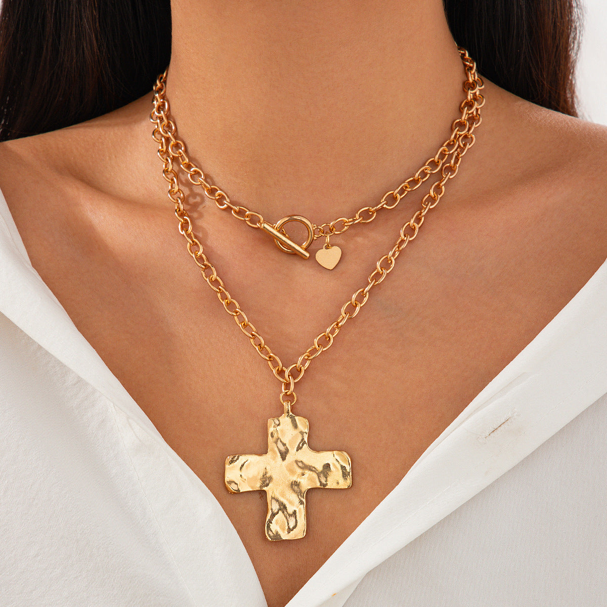 Fashion Personality Cross Alloy Pendant Necklace