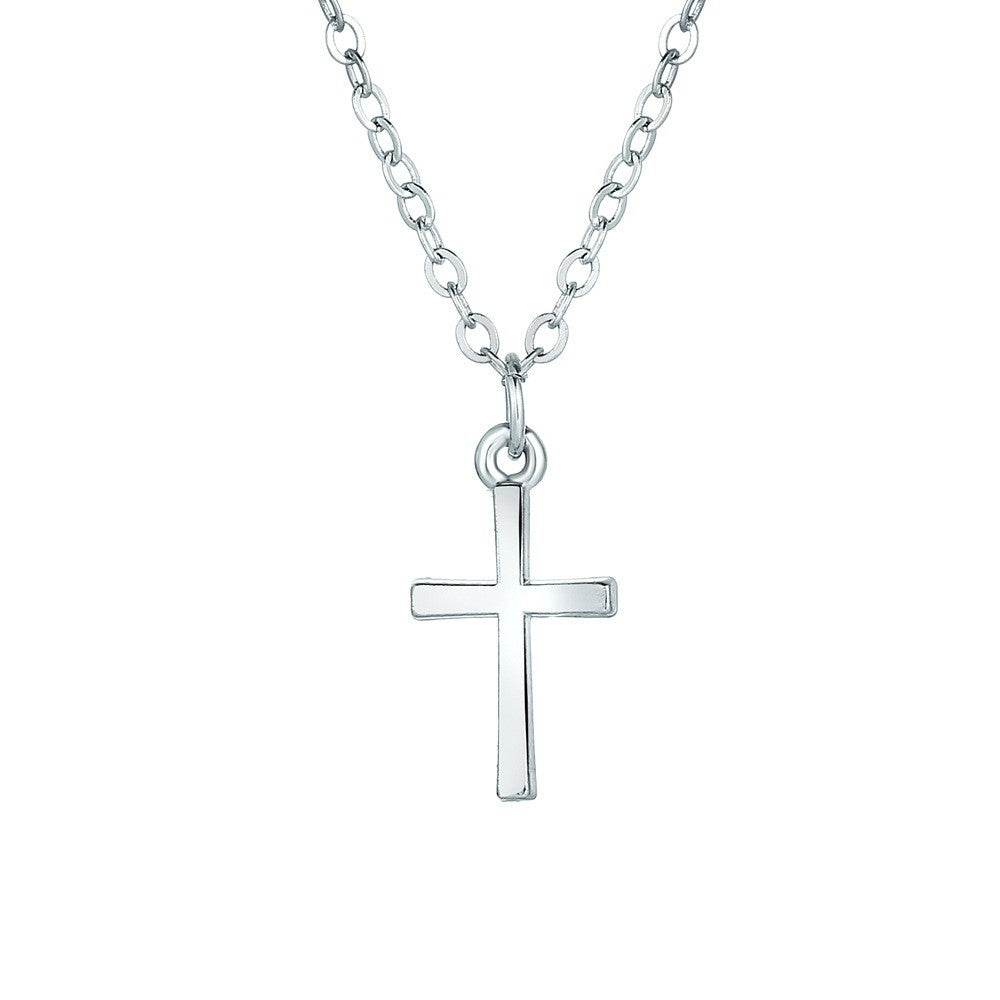 Pearl Dark Cross Pendant Necklace