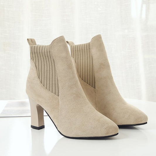 Suede Bare Boots High Heel Martin Boots