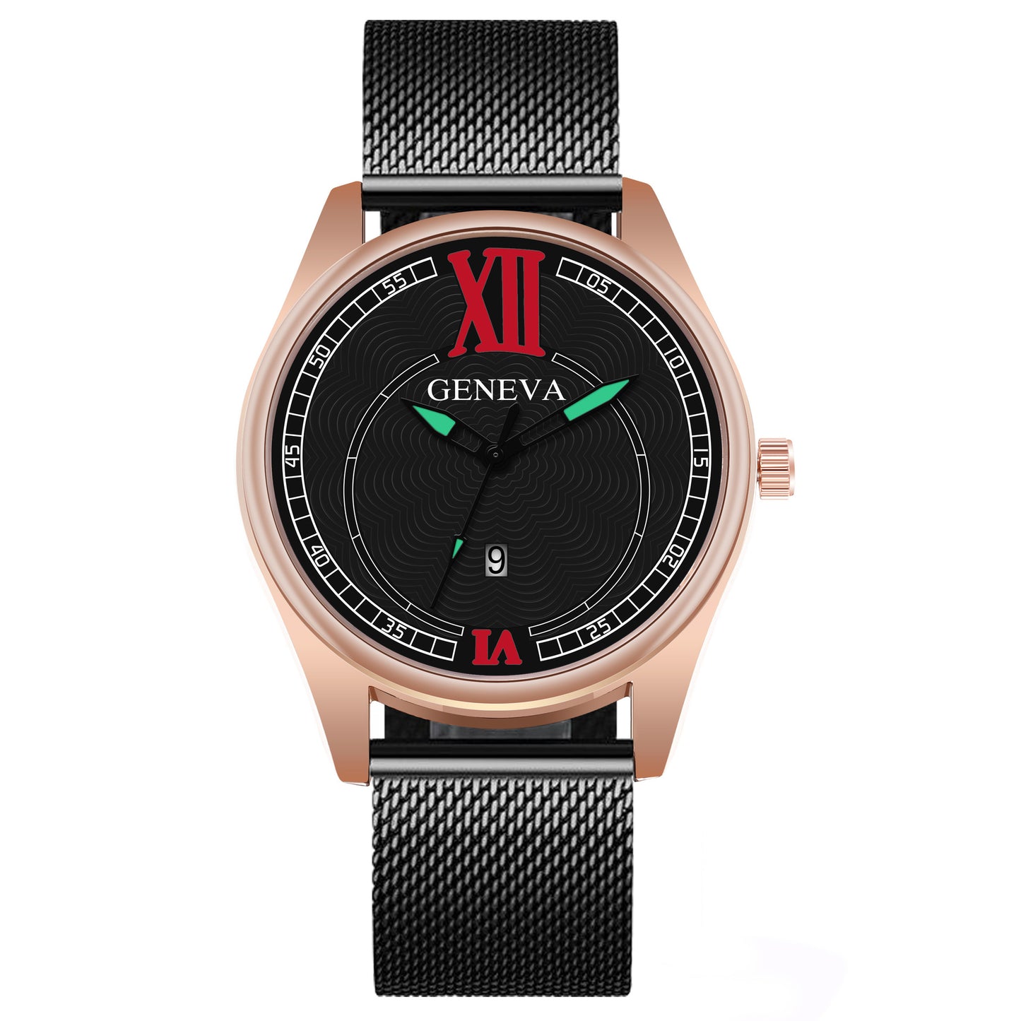 Quartz watch fashion mesh belt watch men