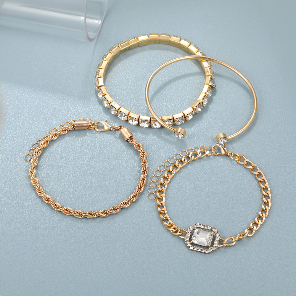 Retro Twist Diamond Bracelet Set