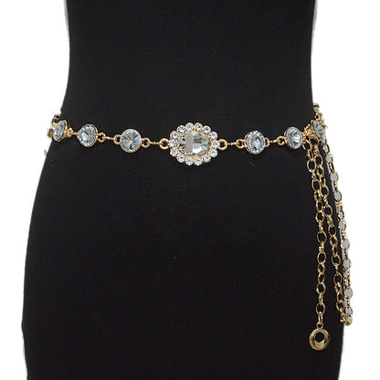 Rhinestone inlaid women's waist chain wholesale