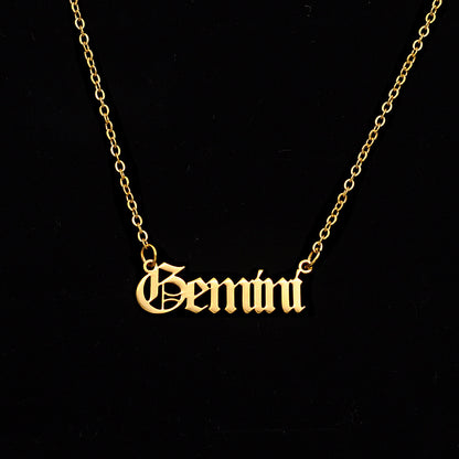 Collar de acero de titanio de las 12 constelaciones para mujer 