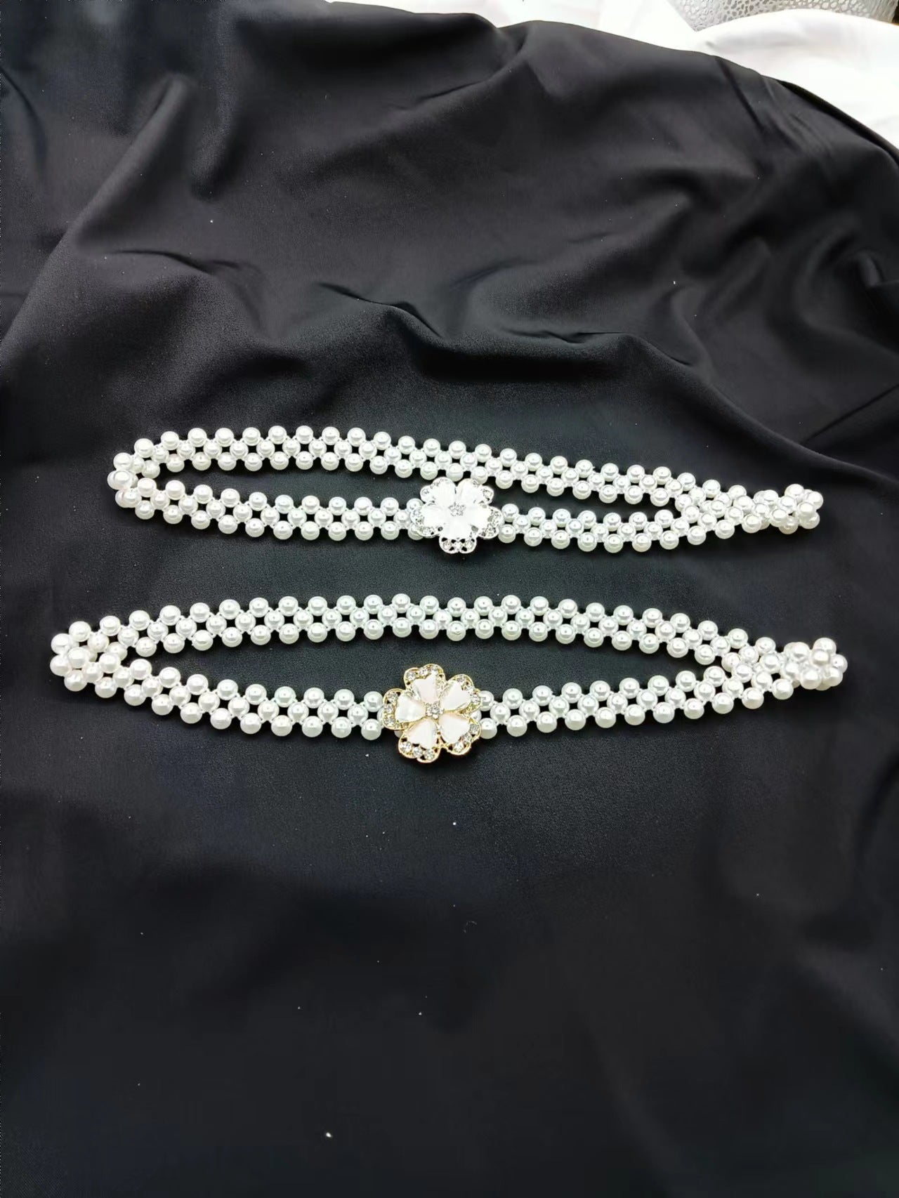 French Vintage Pearl Belt