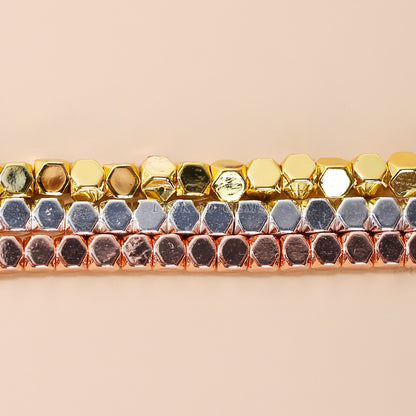 2-4Mm electroplated black gallstone corner cutting square loose beads