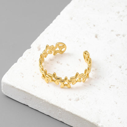 18K real gold titanium steel ring