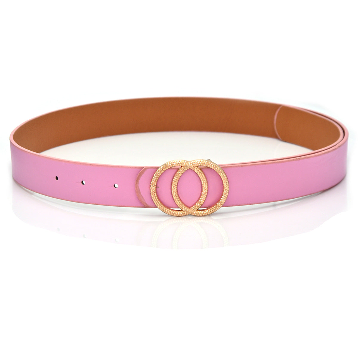 Round buckle belt for women, casual