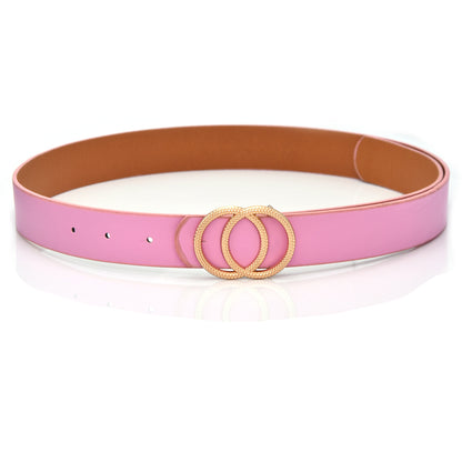 Round buckle belt for women, casual