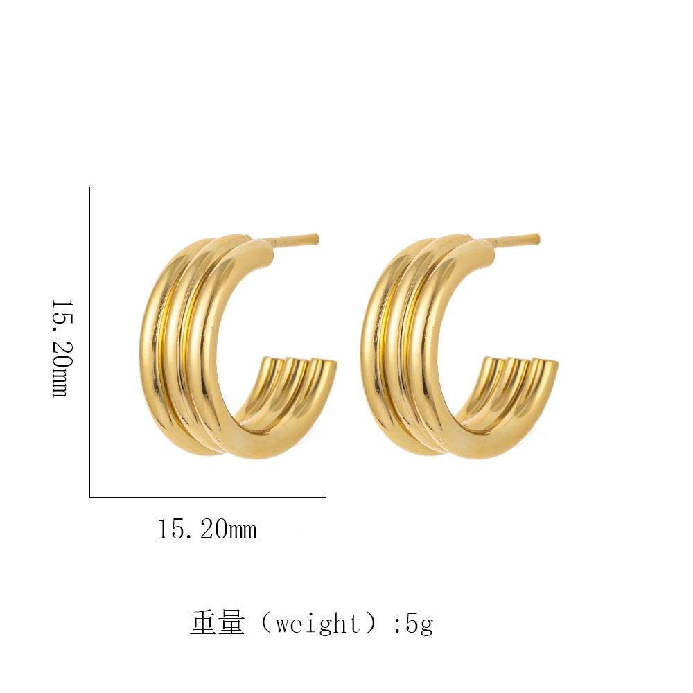 Women's 18K Gold Titanium Steel Geometric Hollow Spiral Bracelet