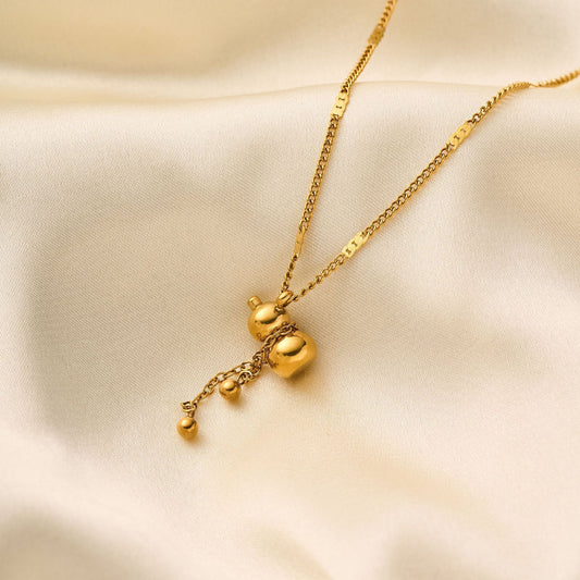 Titanium Steel Gourd Tassel Necklace