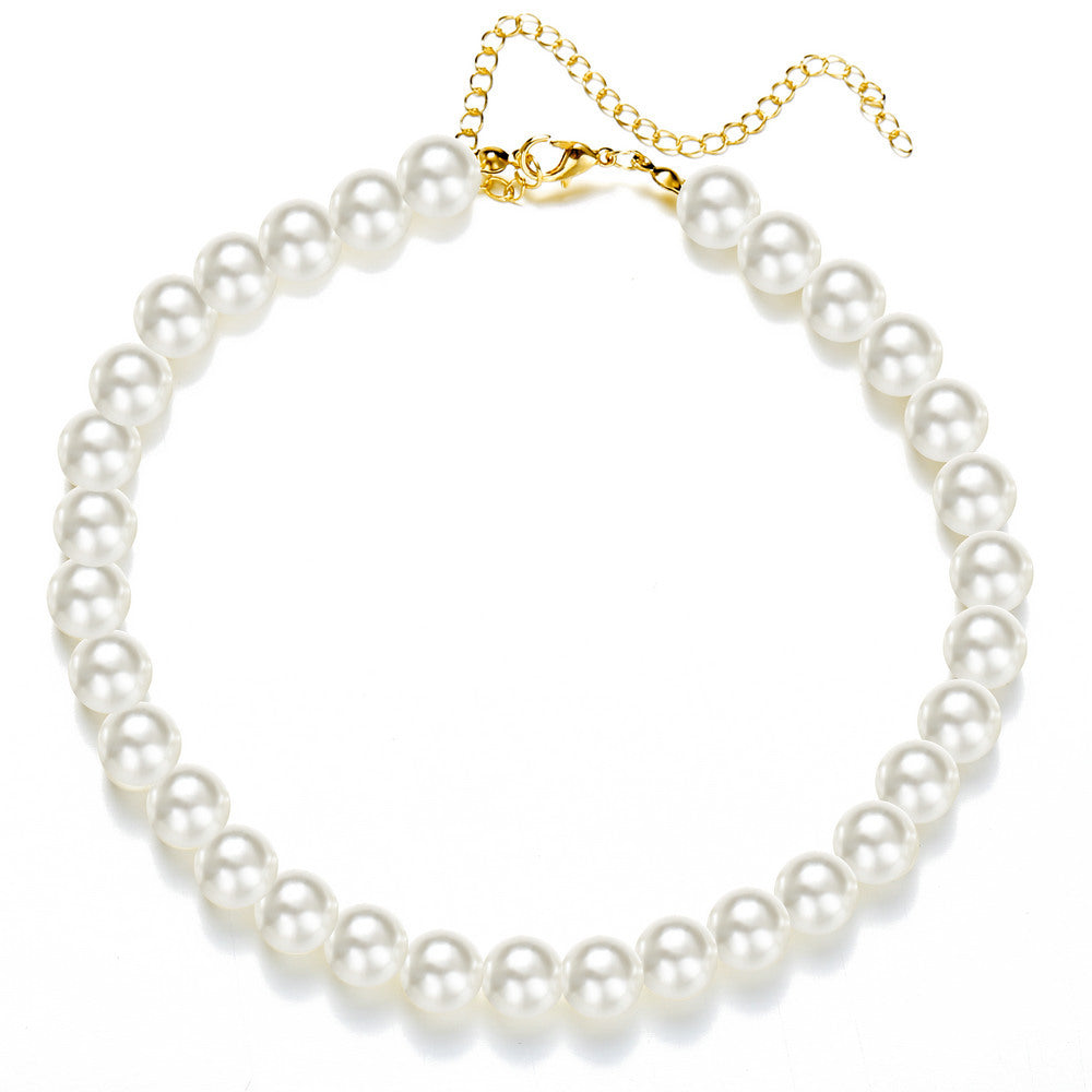 Inlaid Pearl Choker Necklace