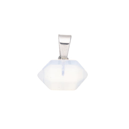 Double pointed hexagonal column bullet crystal pendant necklace