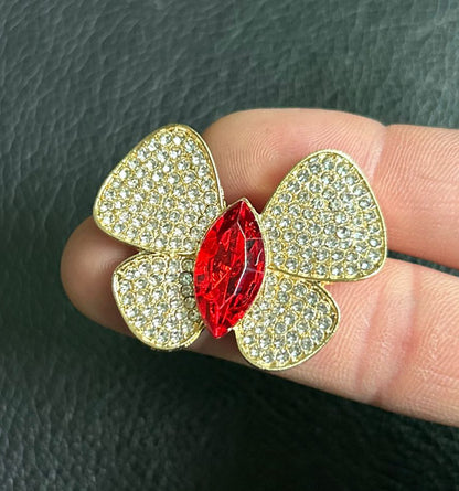 Butterfly full diamond brooch new