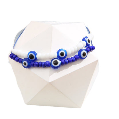 Devil's Eye Rice Bead Bracelet 2-Piece Set